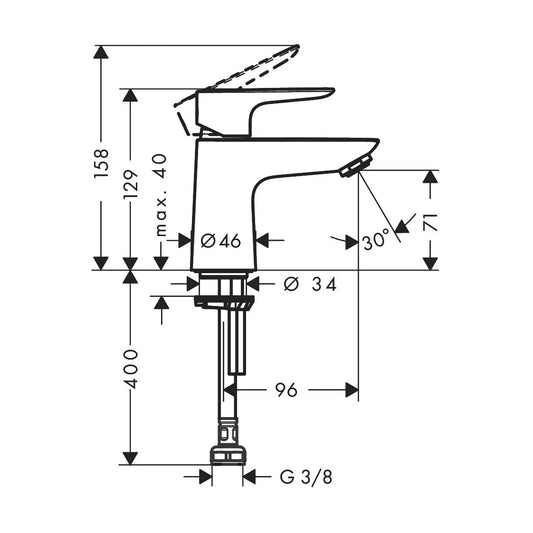 Grifería un agua Hansgrohe Talis E - Cromo