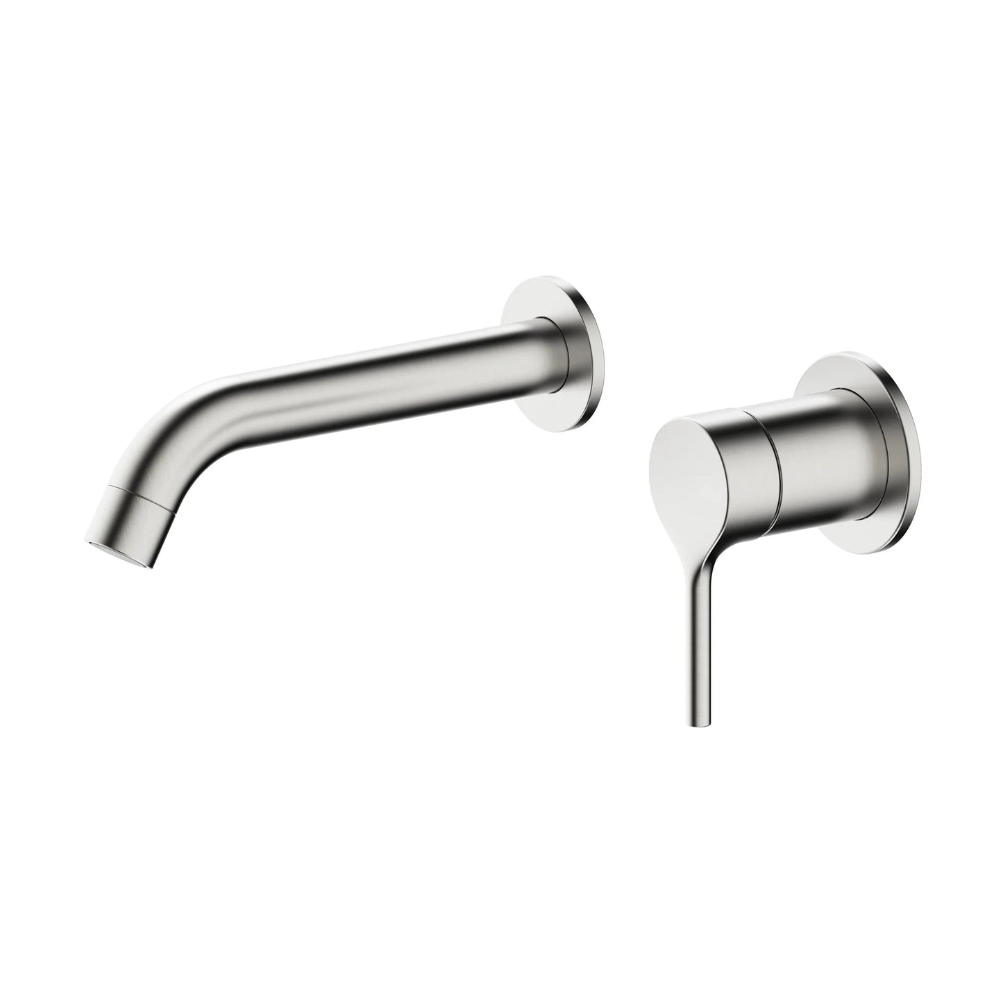 Grifo de lavabo empotrado a pared Stillo Hades acabado acero inoxidable cepillado con caño de 176mm diseño moderno y resistente