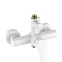 Columna de grifería para ducha monomando Stillo Zeus blanco rociador mural 2 vías Ø250mm