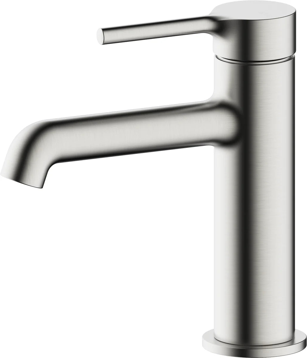 Grifo de lavabo bajo Stillo Hades apariencia acero inoxidable con apertura en frío y aireador
