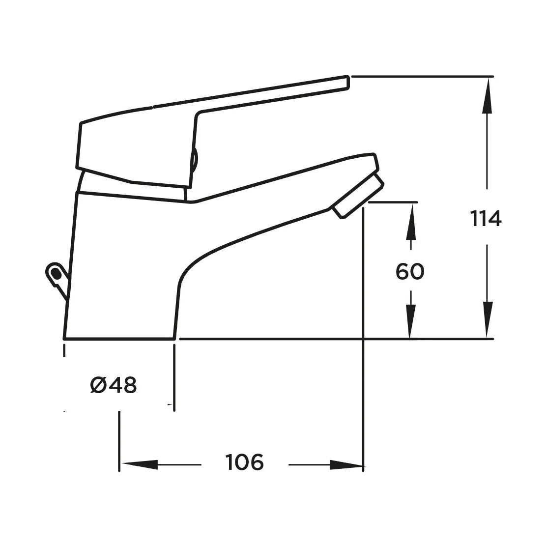 Grifo de lavabo bajo Stillo Capri Evo cromo con aireador