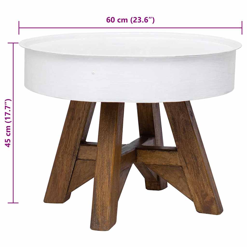 Mesa De Centro De Madera Maciza Reciclada 60X45 Cm