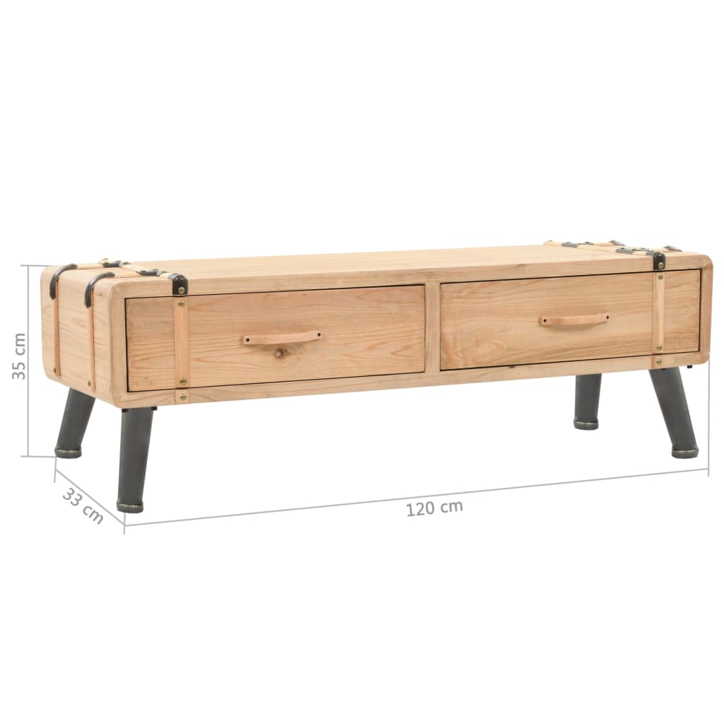 Mueble Para Tv Madera Maciza De Abeto 120X33X35 Cm