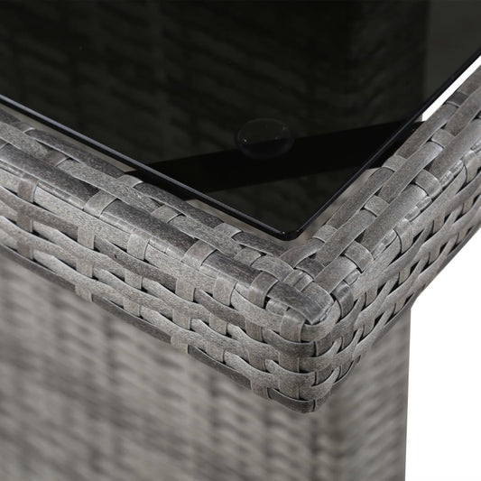 Mesa De Jardín Ratán Sintético Y Vidrio 240X90X74 Cm
