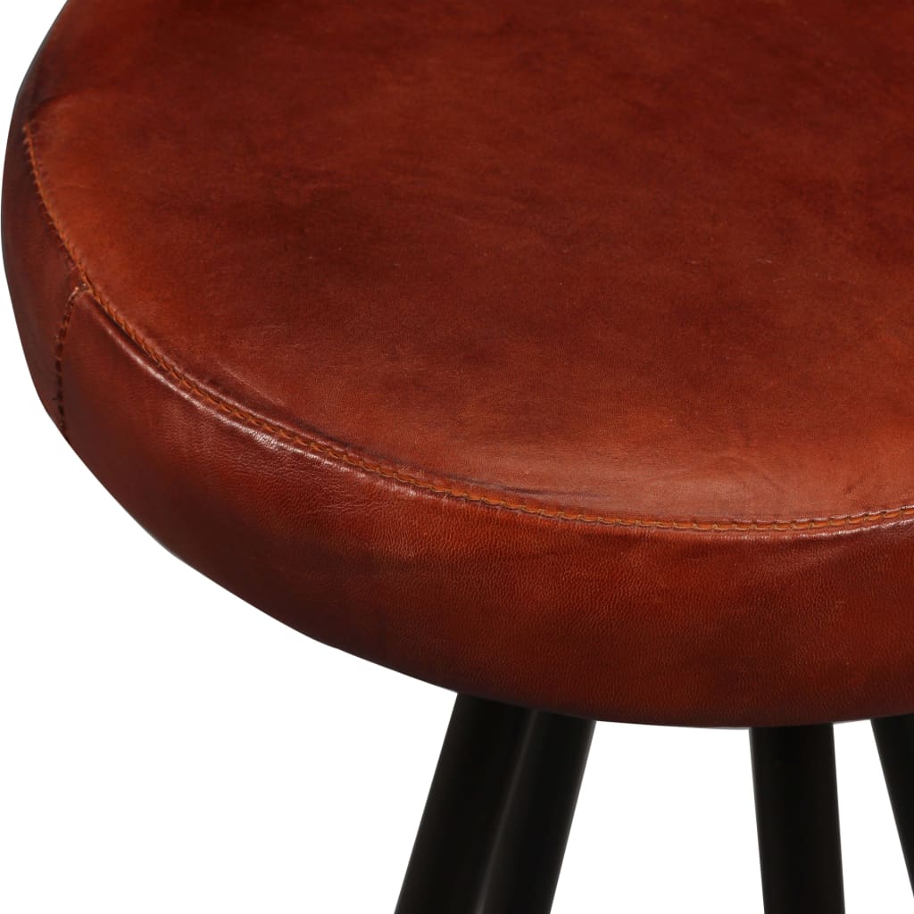 Set Muebles De Bar 5 Pzas Madera Maciza Acacia Cuero Genuino
