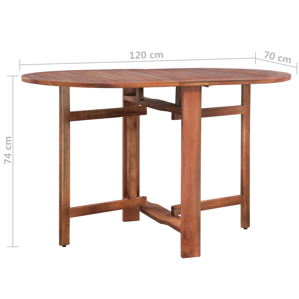 Mesa De Jardín De Madera De Acacia Maciza 120X70X74 Cm