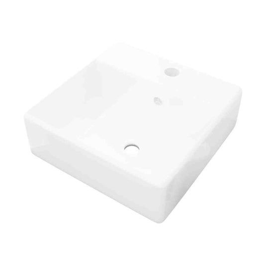 Lavabo Lujoso Cuadrado Cerámica Orificio De Grifo 41X41 Cm