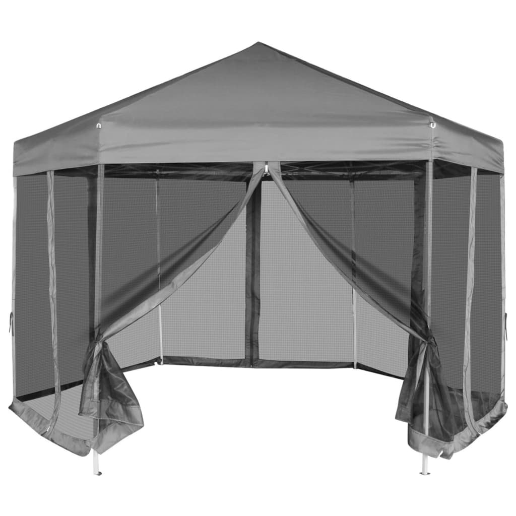 Carpa Desplegable Hexagonal 6 Paredes Blanco 3,6X3,1M