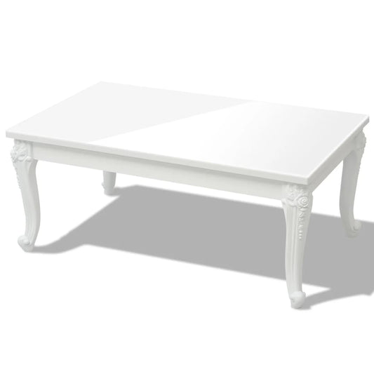 Mesa De Centro Blanco Brillante