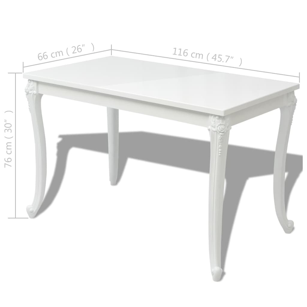 Mesa De Comedor Blanco Brillante