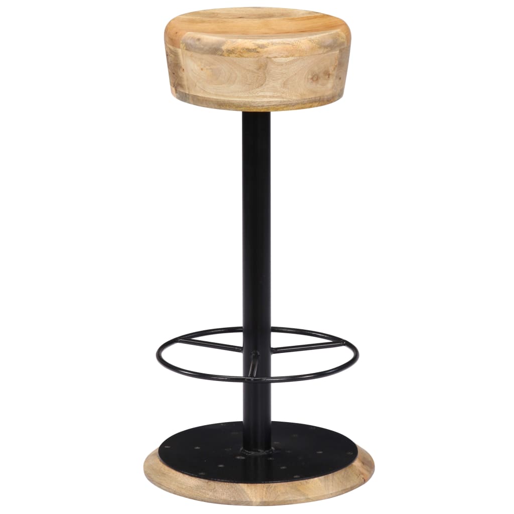 Taburetes De Cocina 2 Unidades Madera Maciza De Mango