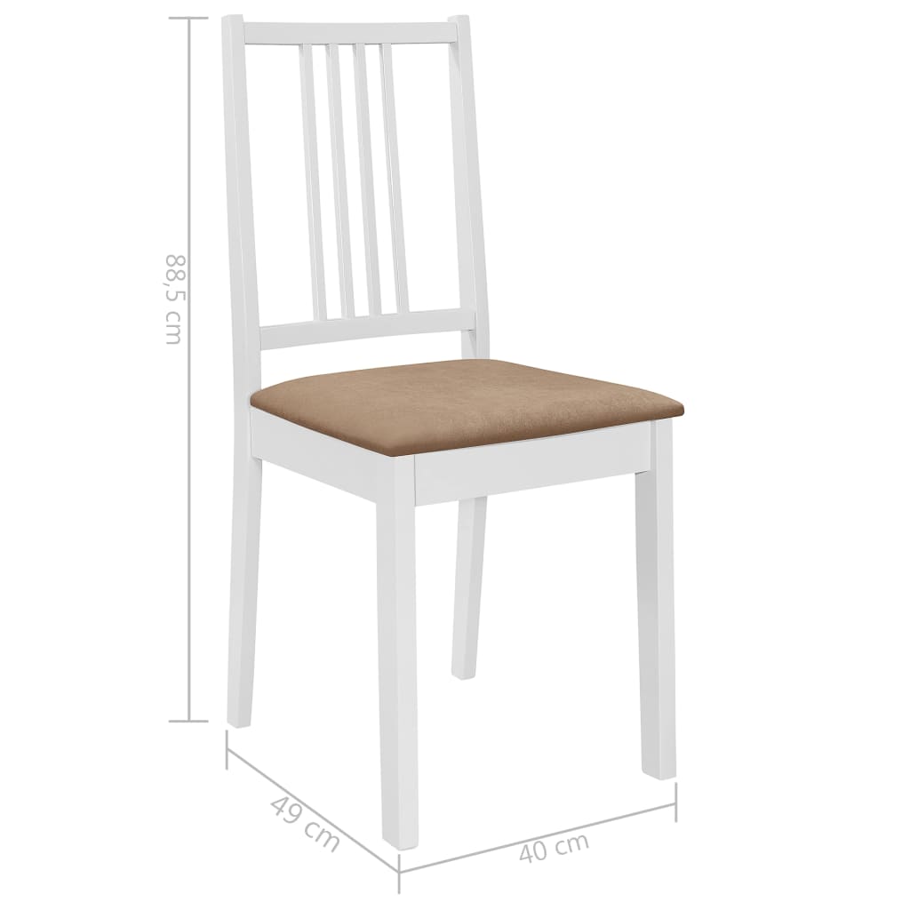 Juego De Muebles De Comedor 5 Piezas Mdf Blanco