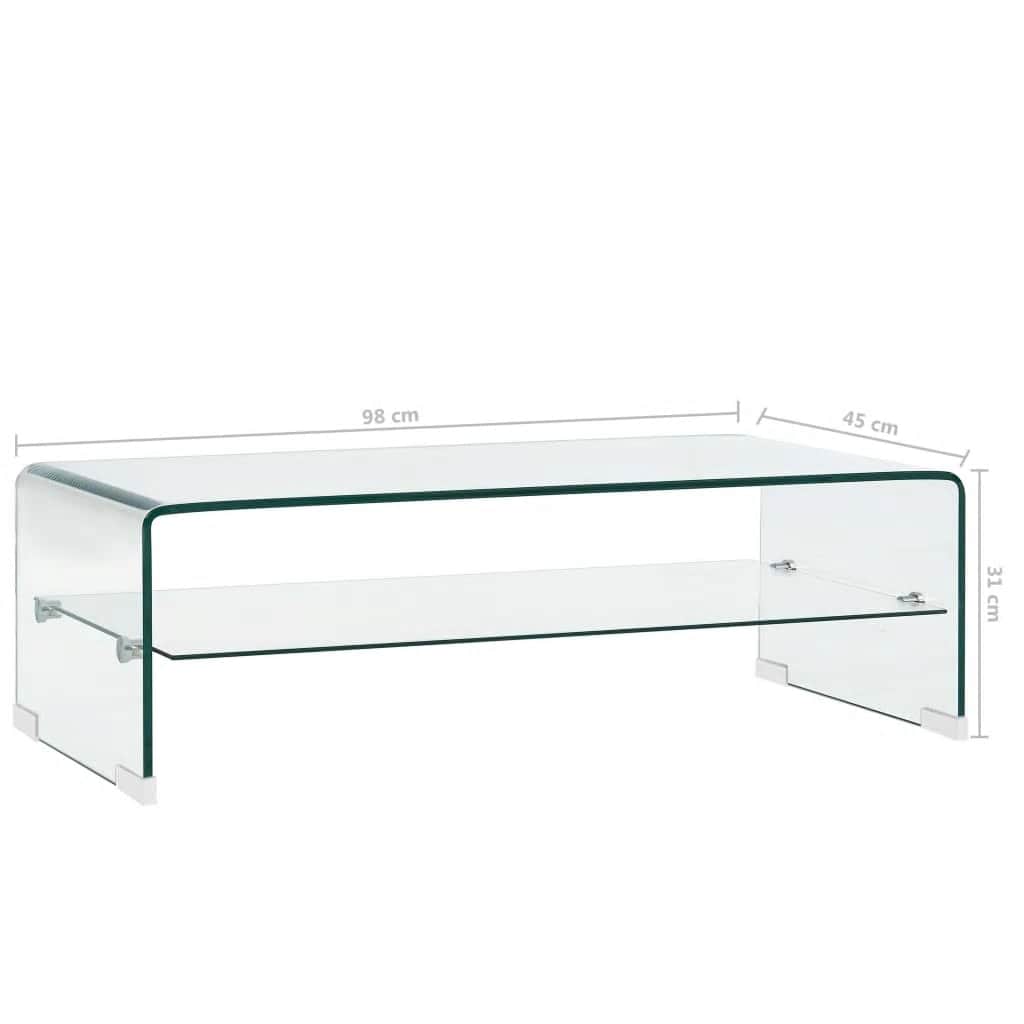 Mesa De Centro De Vidrio Templado Transparente