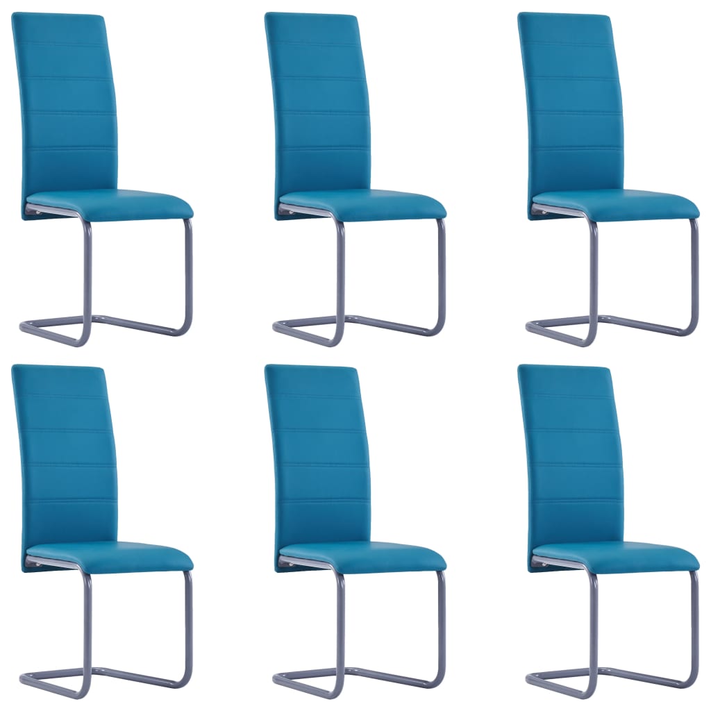 Sillas De Comedor Voladizas 6 Unidades Cuero Sintético