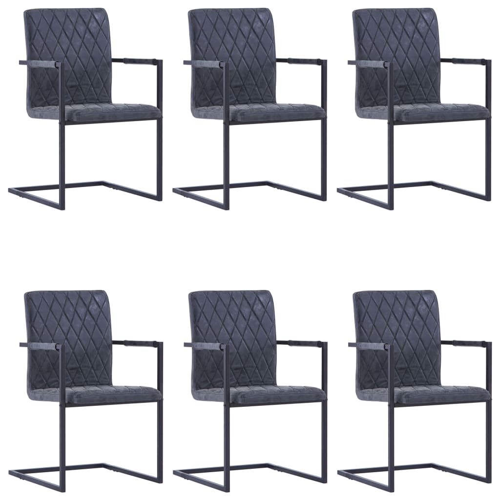 Sillas De Comedor Voladizas 2 Uds Cuero Sintético