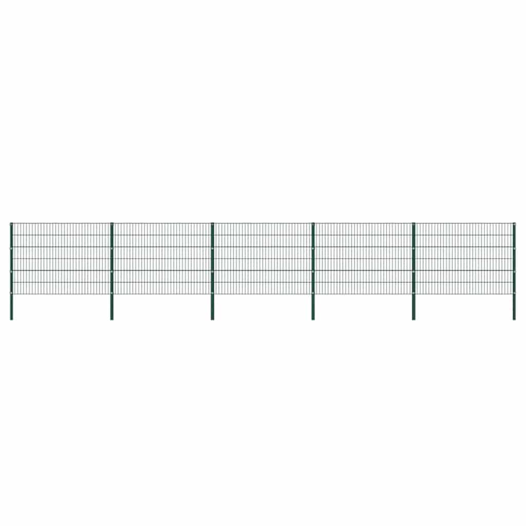 Panel De Valla Con Postes De Hierro 1040X Verde