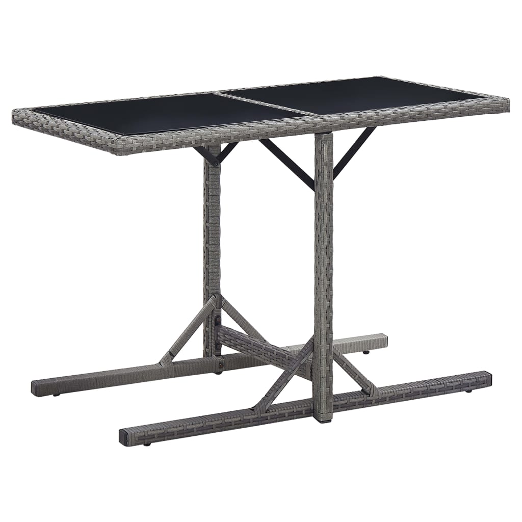 Mesa De Jardín Madera Maciza De Acacia Y Ratán Sintético Beige