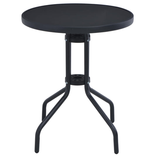Mesa De Jardín Acero Y Vidrio 80 Cm