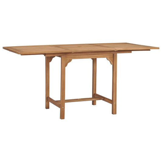 Mesa De Jardín Extensible Madera Maciza Teca (110-160)X80X75Cm