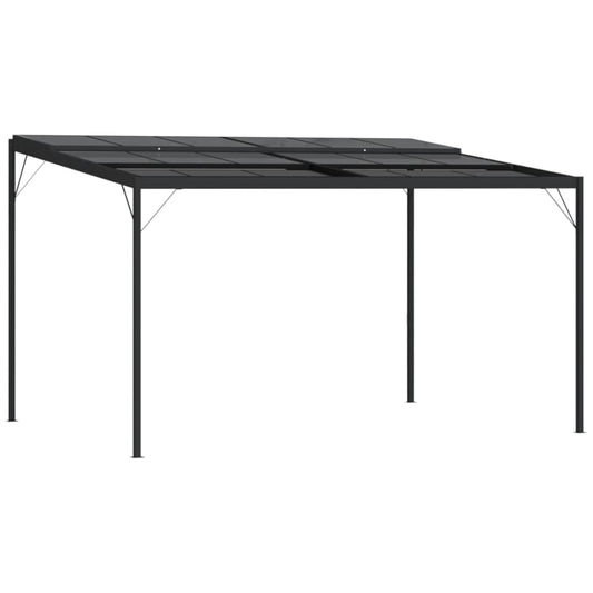 Cenador Con Tejado Aluminio Y Acero Gris Antracita 4X3X2,5 M
