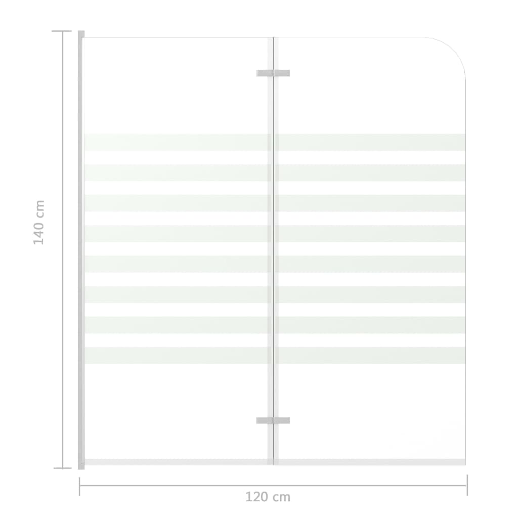 Mampara De Ducha De Vidrio Templado A Rayas 120X140 Cm