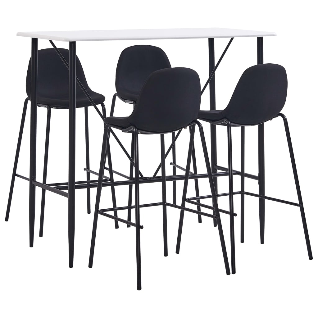 Juego De Mesa Alta Y Taburetes 5 Piezas Tela