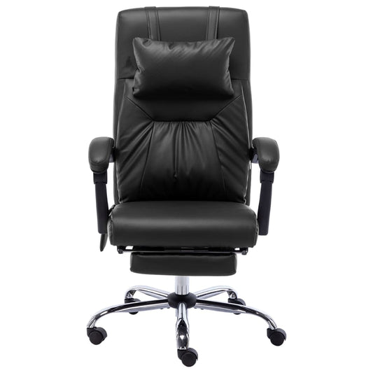 Silla De Oficina De Masaje De Cuero Sintético Negra