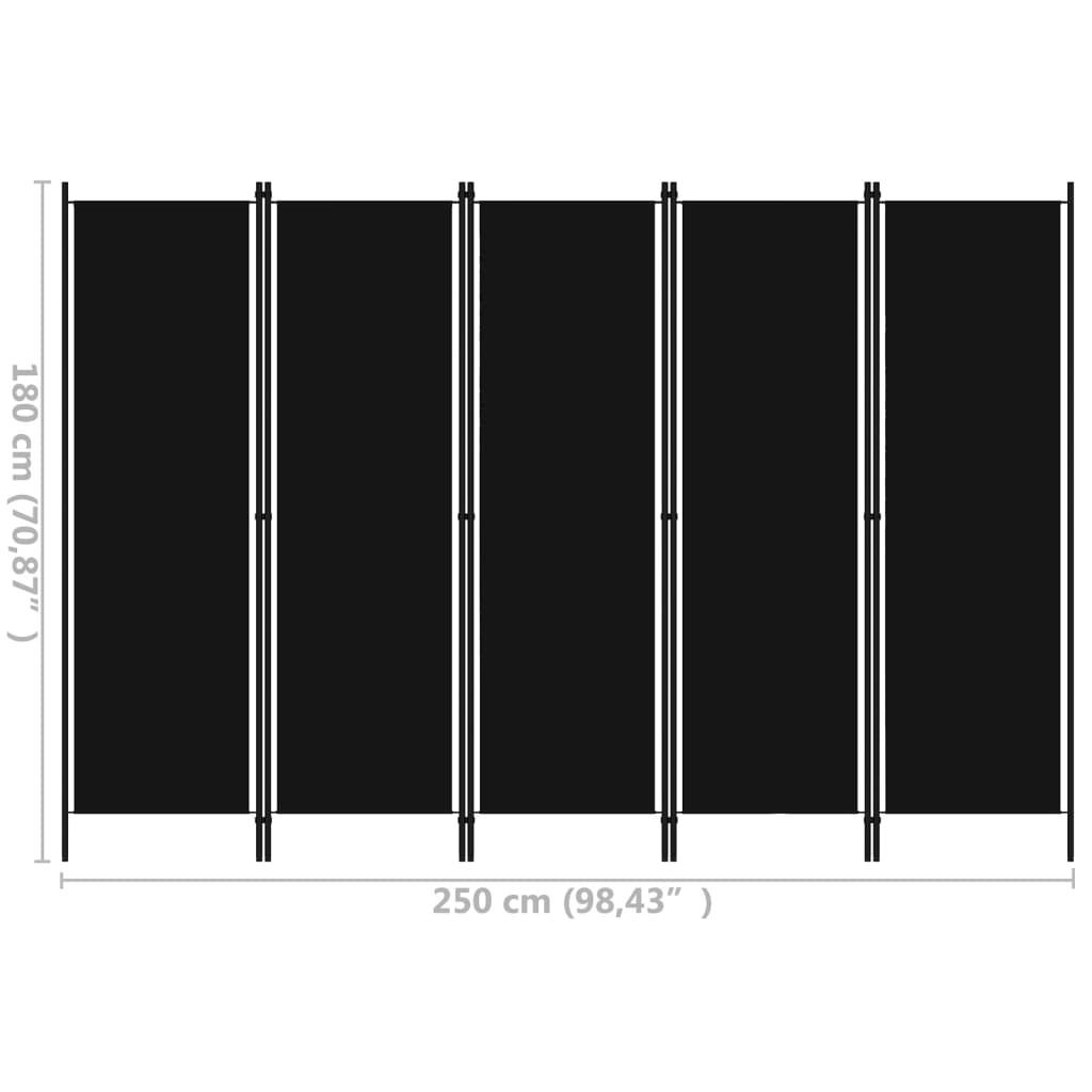 Biombo Divisor De 5 Paneles 250X180 Cm