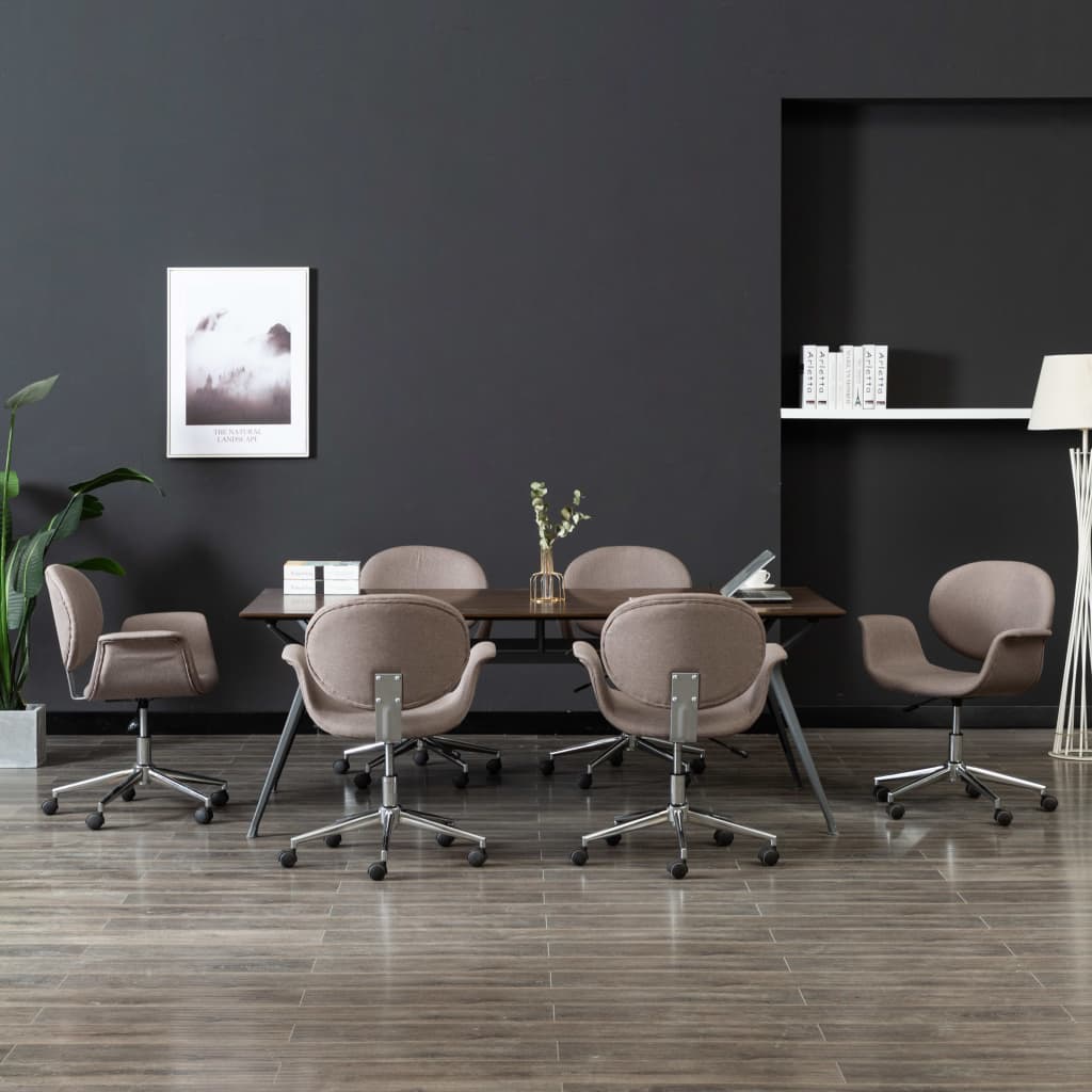 Sillas De Comedor Giratorias 4 Unidades Tela Color Gris Taupe