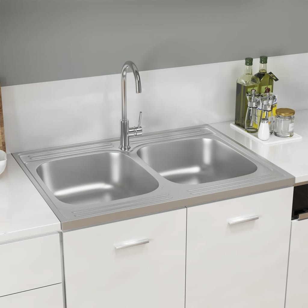 Fregadero De Cocina Doble Seno Acero Inoxidable