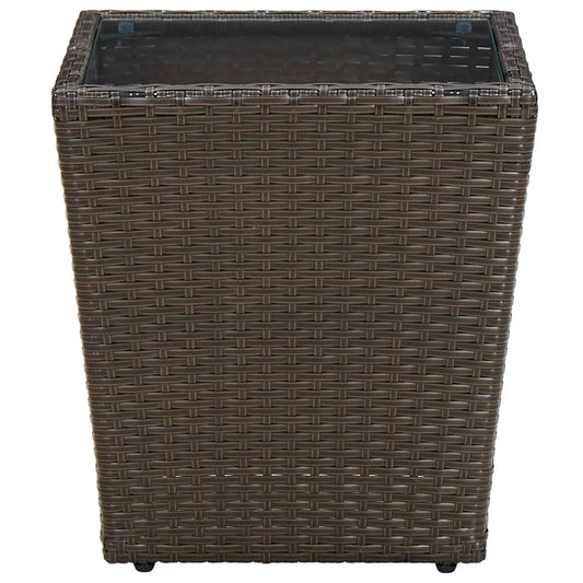 Mesa De Centro Ratán Pe Vidrio Templado 41,5X41,5X44Cm