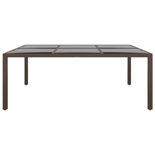 Mesa De Jardín Superficie De Vidrio Ratán 200X150X75 Cm