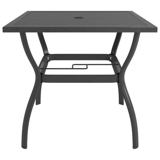 Mesa De Jardín De Acero Gris 81,5X81,5X72 Cm