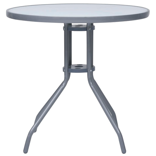 Mesa De Jardín Acero Y Vidrio 80 Cm