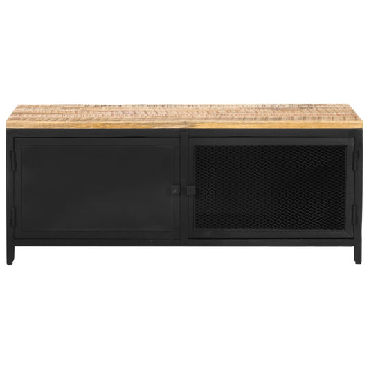 Mesa De Centro De Madera Maciza De Mango Rugosa 90X50X37 Cm