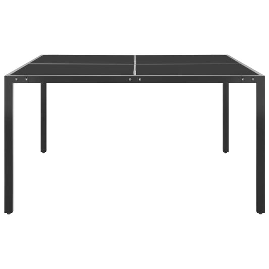 Mesa De Jardín De Acero Y Vidrio Antracita 130X130X72 Cm
