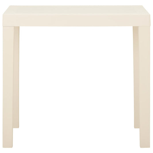 Mesa De Jardín De Plástico Blanca 79X65X72 Cm