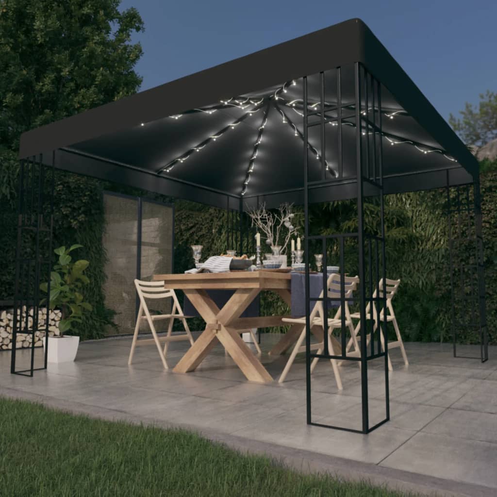 Carpa Cenador De Jardín Con Tira De Luces Led