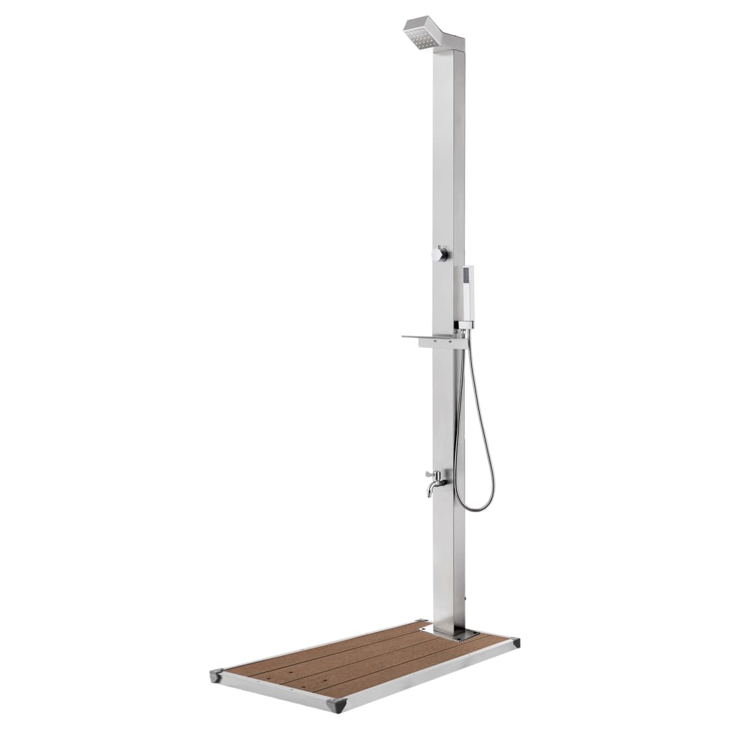Ducha De Jardín Con Base 225 Cm Acero Inoxidable