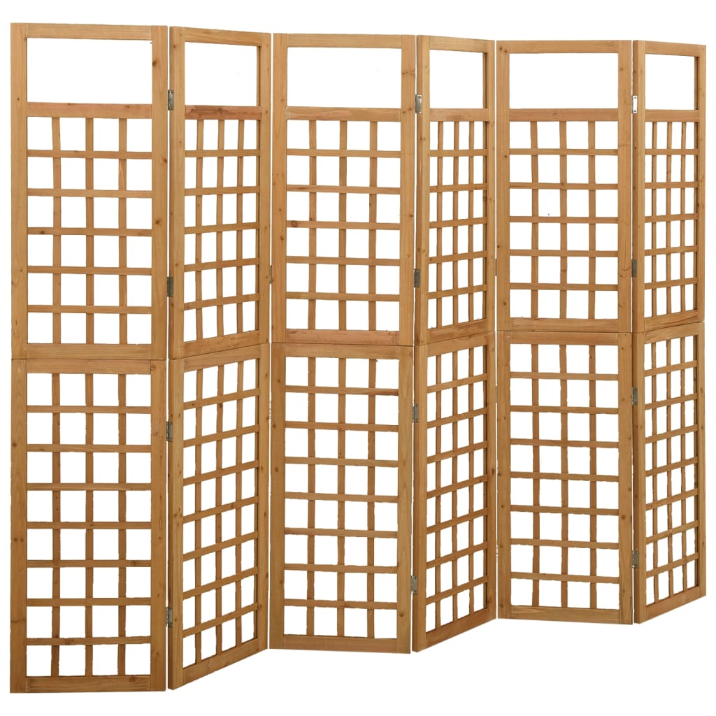 Biombo/Enrejado De 6 Paneles Madera De Abeto