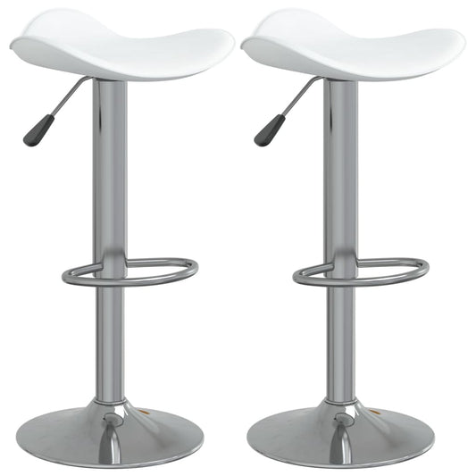 Taburete De Cocina 2 Uds Acero Cromado Cuero Artificial