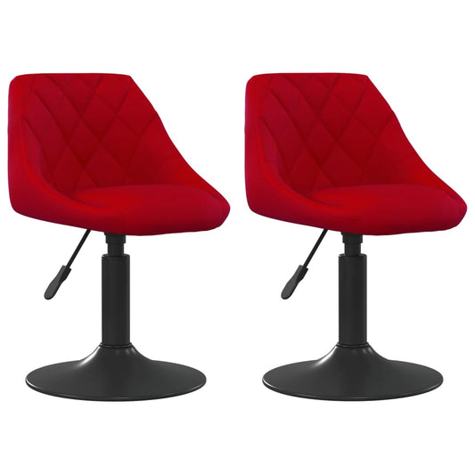 Sillas De Comedor Giratorias 2 Unidades Terciopelo Rojo Tinto