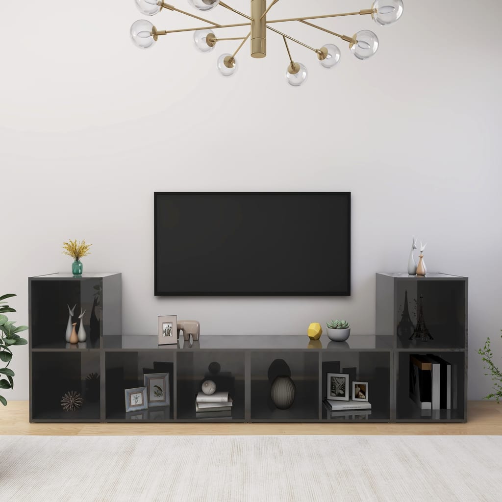 Conjunto De Mueble De Tv 4 Pcs Roble Artesanal 37 X 37 X 72 Cm