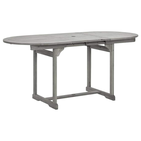 Mesa De Comedor Jardín Madera Maciza Acacia (120-170)X80X75 Cm
