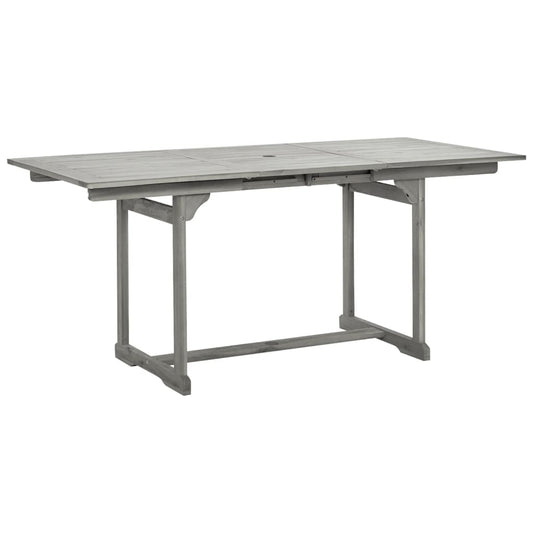 Mesa De Comedor Jardín Madera Maciza Acacia (120-170)X80X75 Cm