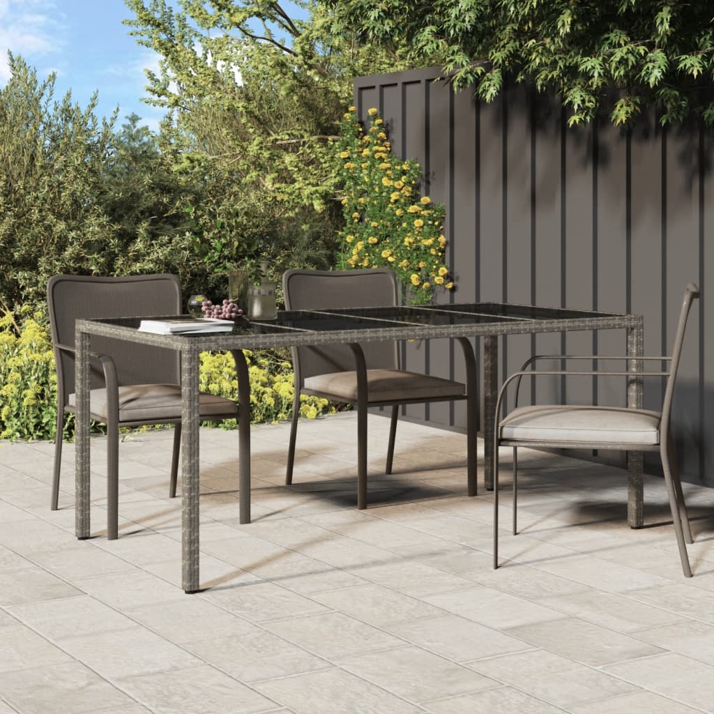 Mesa Jardín Vidrio Templado Ratán Sintético 190X90X75 Cm