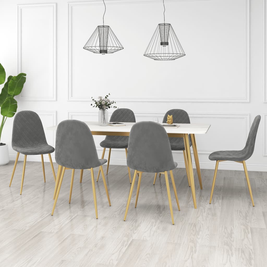 Sillas De Comedor 6 Uds Terciopelo