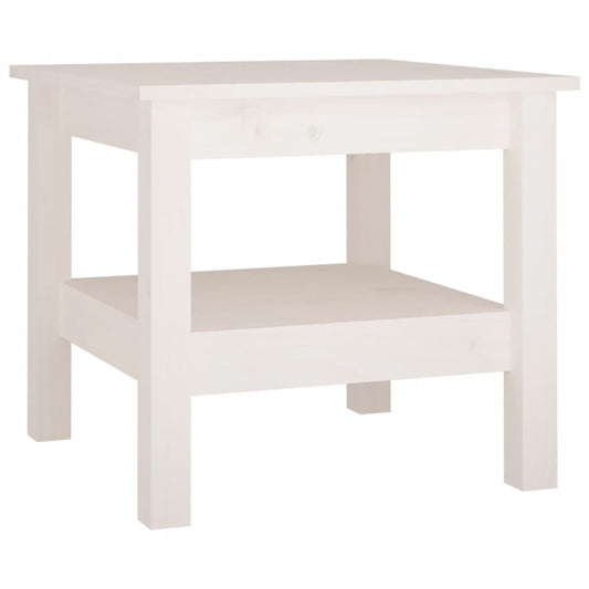 Mesa De Centro Blanca Madera Maciza De Pino