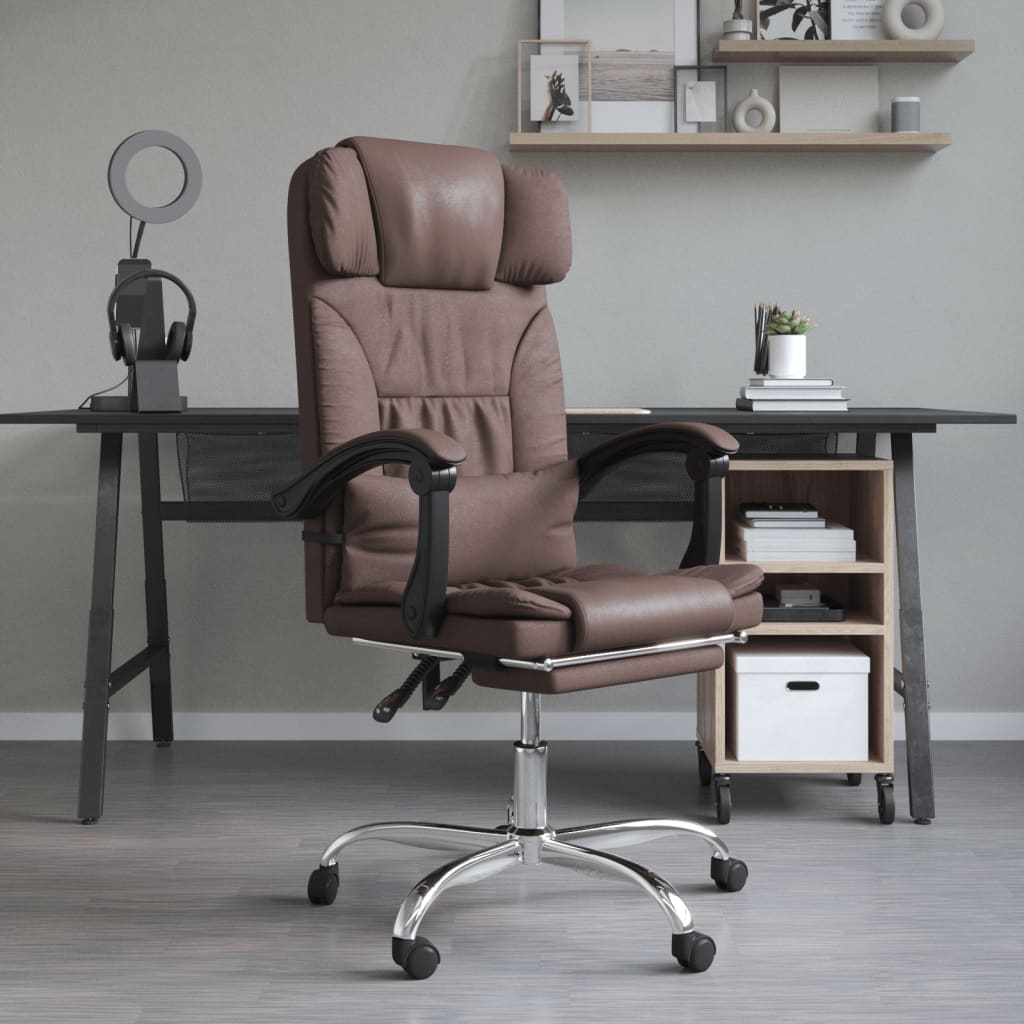 Silla De Oficina Reclinable Masaje Cuero Sintético Color