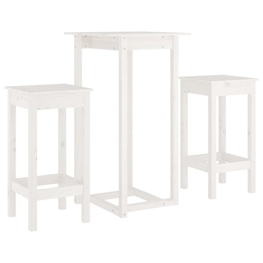 Set De Bar 3 Piezas Madera Maciza De Pino